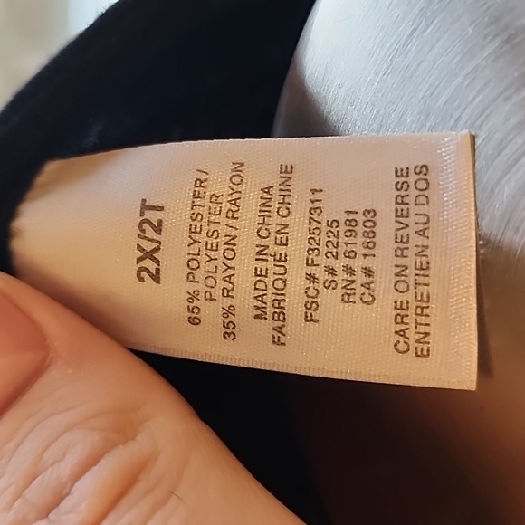 Womens black blouse plus size 2X - Picture 8 of 9